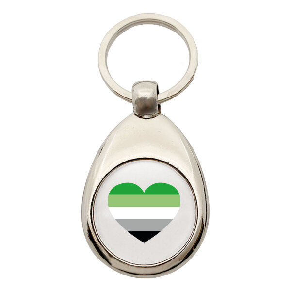 Schlüsselanhänger Aromantische Pride Flagge LGBTQ Herz