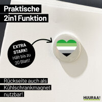 Magnet Aromantische Pride Flagge LGBTQ Herz 59mm Kühlschrankmagnet
