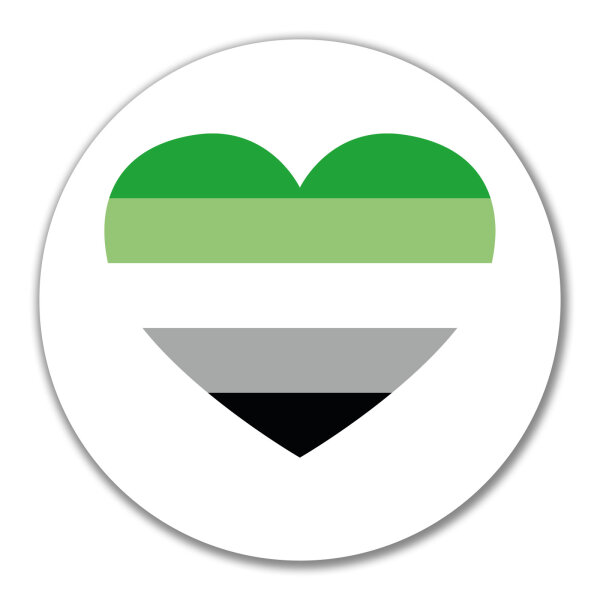 Aufkleber Aromantische Pride Flagge LGBTQ Herz 10cm