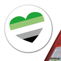Aufkleber Aromantische Pride Flagge LGBTQ Herz 10cm rund