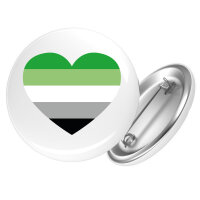 Button Aromantische Pride Flagge LGBTQ Herz rund
