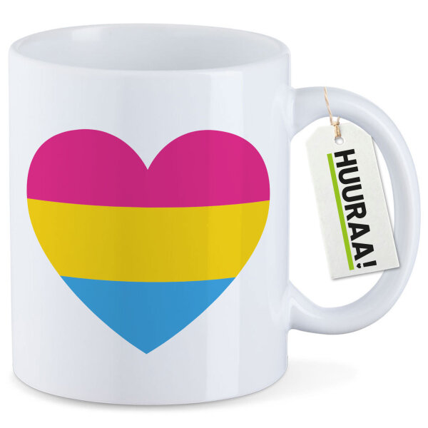 Kaffeetasse Pansexuell Pride Flagge LGBTQ Herz 330ml