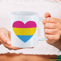 Kaffeetasse Pansexuell Pride Flagge LGBTQ Herz 330ml
