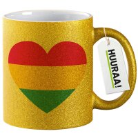 Glitzertasse Pansexuell Pride Flagge LGBTQ Herz 330ml