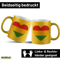 Glitzertasse Pansexuell Pride Flagge LGBTQ Herz 330ml