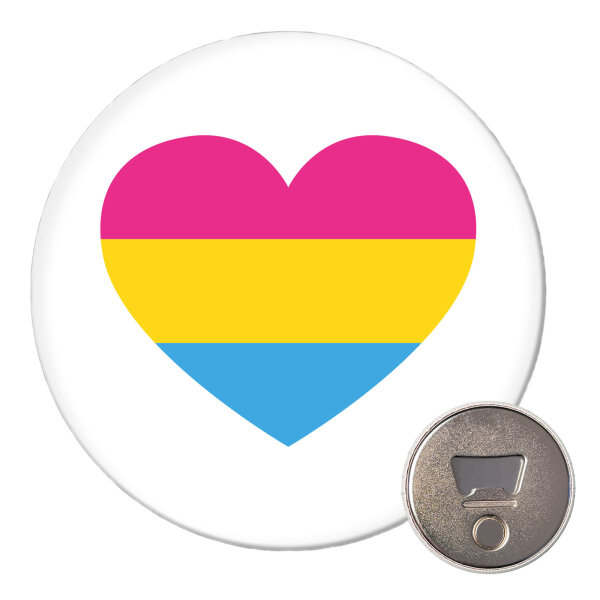Magnet Pansexuell Pride Flagge LGBTQ Herz 59mm Kühlschrankmagnet