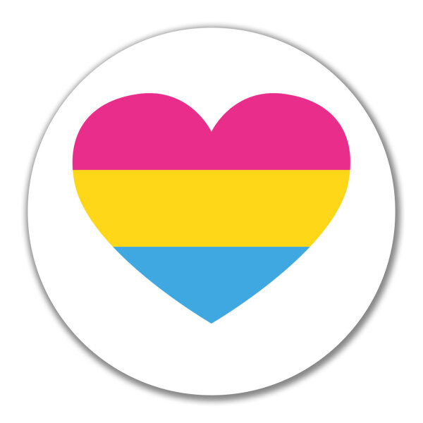 Aufkleber Pansexuell Pride Flagge LGBTQ Herz 10cm