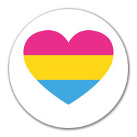 Aufkleber Pansexuell Pride Flagge LGBTQ Herz 10cm rund