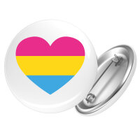 Button Pansexuell Pride Flagge LGBTQ Herz rund