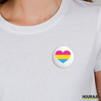 Button Pansexuell Pride Flagge LGBTQ Herz rund