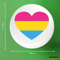 Button Pansexuell Pride Flagge LGBTQ Herz rund