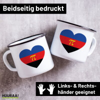 Emaille Tasse Pi-Polyamorie Pride Flagge LGBTQ Herz 300ml...