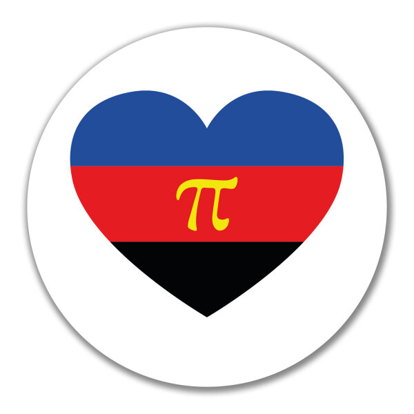 Aufkleber Pi-Polyamorie Pride Flagge LGBTQ Herz 10cm