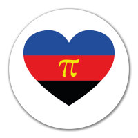 Aufkleber Pi-Polyamorie Pride Flagge LGBTQ Herz 10cm