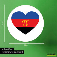 Aufkleber Pi-Polyamorie Pride Flagge LGBTQ Herz 10cm