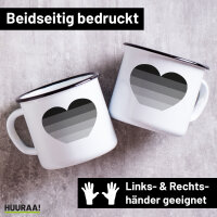 Emaille Tasse Heterosexuell Flagge LGBTQ Herz 300ml...
