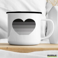 Emaille Tasse Heterosexuell Flagge LGBTQ Herz 300ml Vintage Emaille Becher