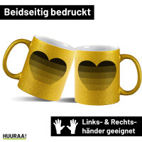 Glitzertasse Heterosexuell Flagge LGBTQ Herz 330ml