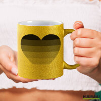 Glitzertasse Heterosexuell Flagge LGBTQ Herz 330ml