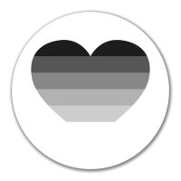 Aufkleber Heterosexuell Flagge LGBTQ Herz 10cm rund
