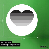 Aufkleber Heterosexuell Flagge LGBTQ Herz 10cm rund