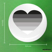 Button Heterosexuell Flagge LGBTQ Herz rund
