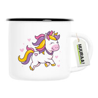 Emaille Tasse Einhorn Comic 300ml Vintage Emaille Becher
