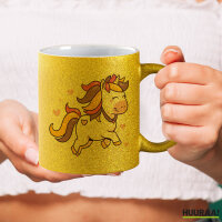 Glitzertasse Einhorn Comic 330ml