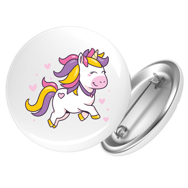 Button Einhorn Comic rund