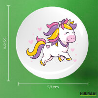 Button Einhorn Comic rund
