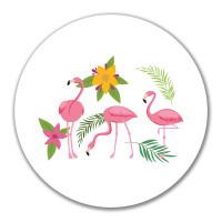 Aufkleber Flamingos Comic 10cm rund