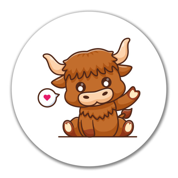 Aufkleber Schottisches Hochlandrind Zottelrind 10cm