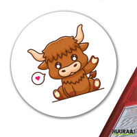 Aufkleber Schottisches Hochlandrind Zottelrind 10cm