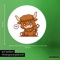 Aufkleber Schottisches Hochlandrind Zottelrind 10cm