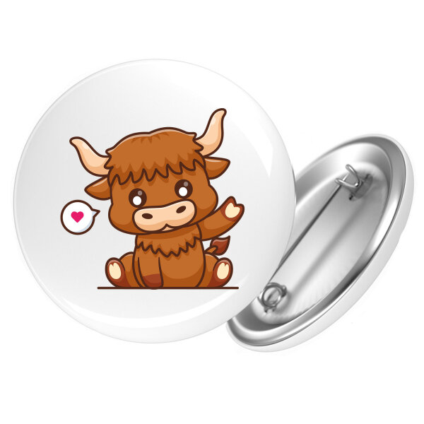 Button Schottisches Hochlandrind Zottelrind