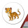 Aufkleber Leopard Comic 10cm rund
