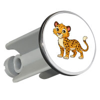 Waschbeckenstöpsel Leopard Comic 4cm