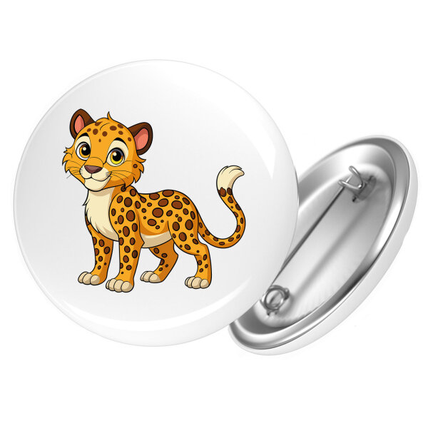 Button Leopard Comic rund