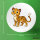 Button Leopard Comic rund