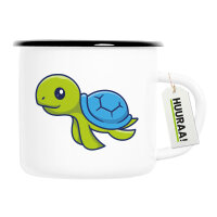 Emaille Tasse Schildkröte Comic 300ml Vintage...