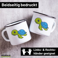 Emaille Tasse Schildkröte Comic 300ml Vintage...