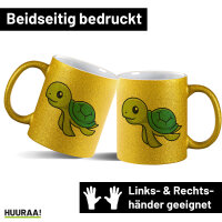 Glitzertasse Schildkröte Comic 330ml
