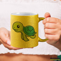 Glitzertasse Schildkröte Comic 330ml