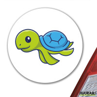 Aufkleber Schildkröte Comic 10cm rund