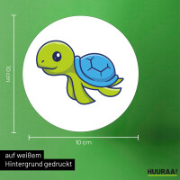 Aufkleber Schildkröte Comic 10cm rund