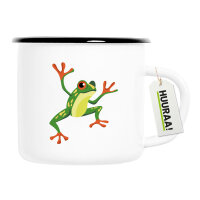 Emaille Tasse Frosch Comic 300ml Vintage Emaille Becher