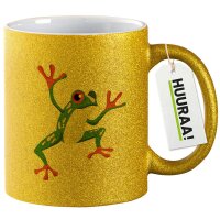 Glitzertasse Frosch Comic 330ml