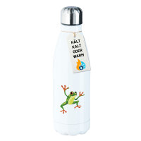 Trinkflasche Frosch Comic 500ml Edelstahl Wasserflasche