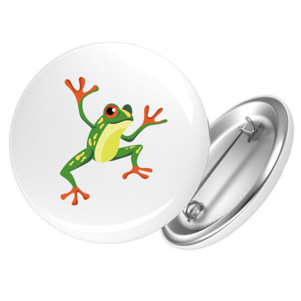 Button Frosch Comic rund