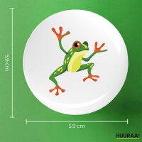 Button Frosch Comic rund